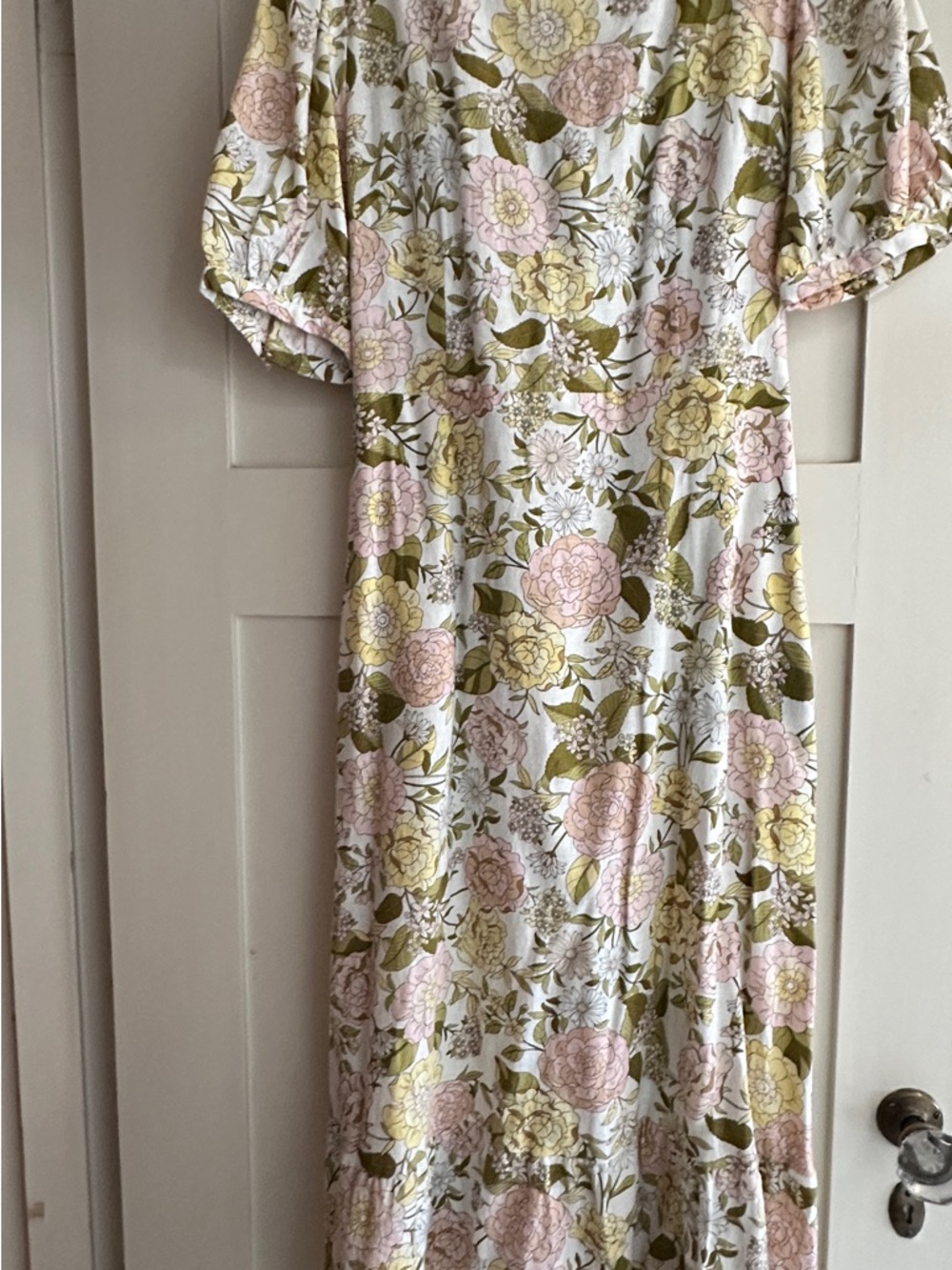 Who What Wear Pastel Floral Sundress in Pink, Yellow & Olive